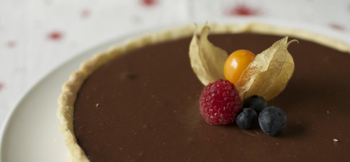 Tarte au chocolat noir et caramel